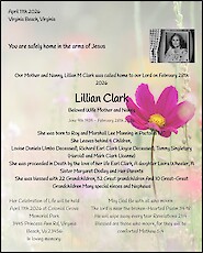 Obituary Lillian Clark, Virigina Beach, Virginia
